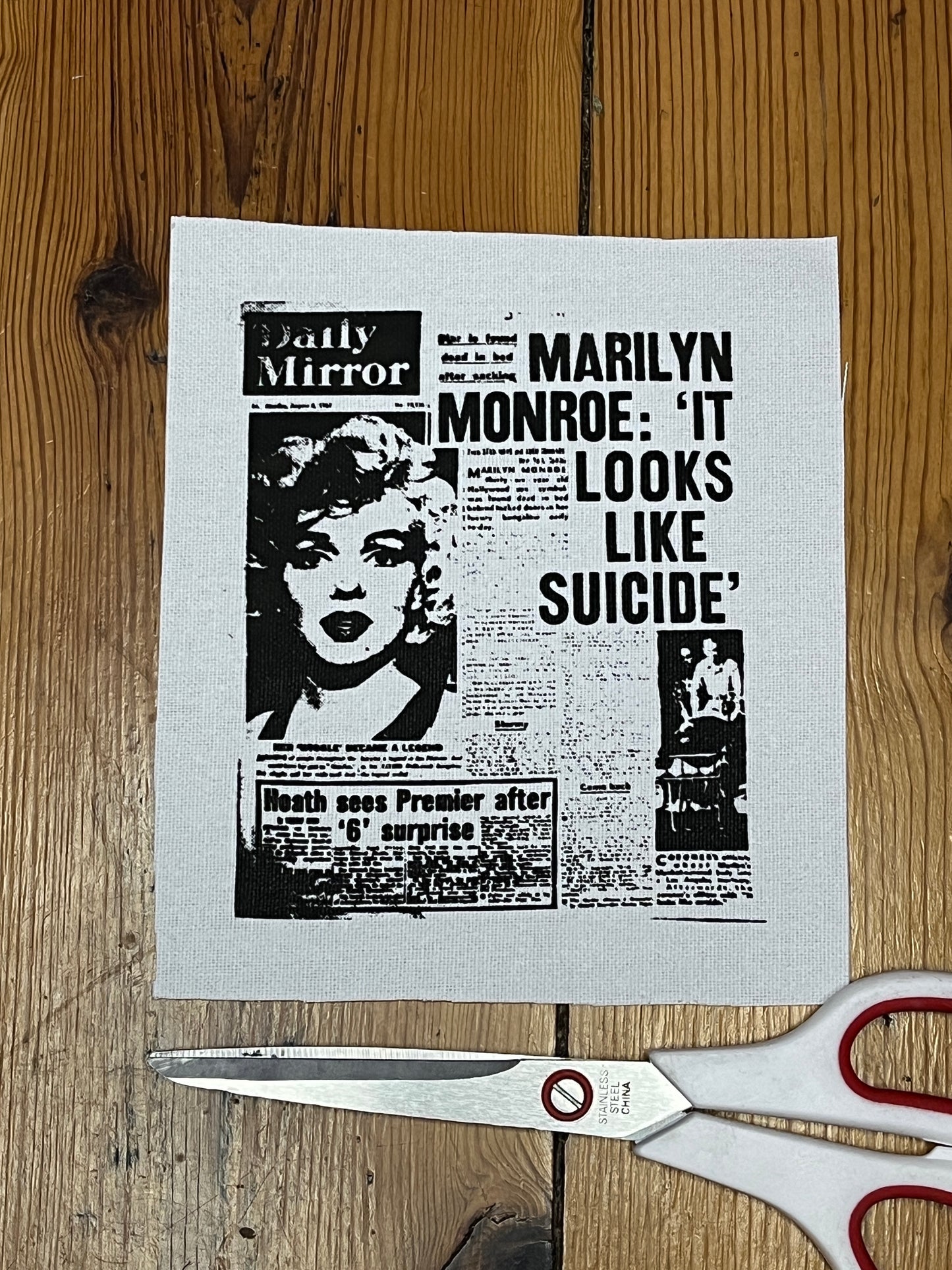 Marilyn Monroe Newspaper Patch