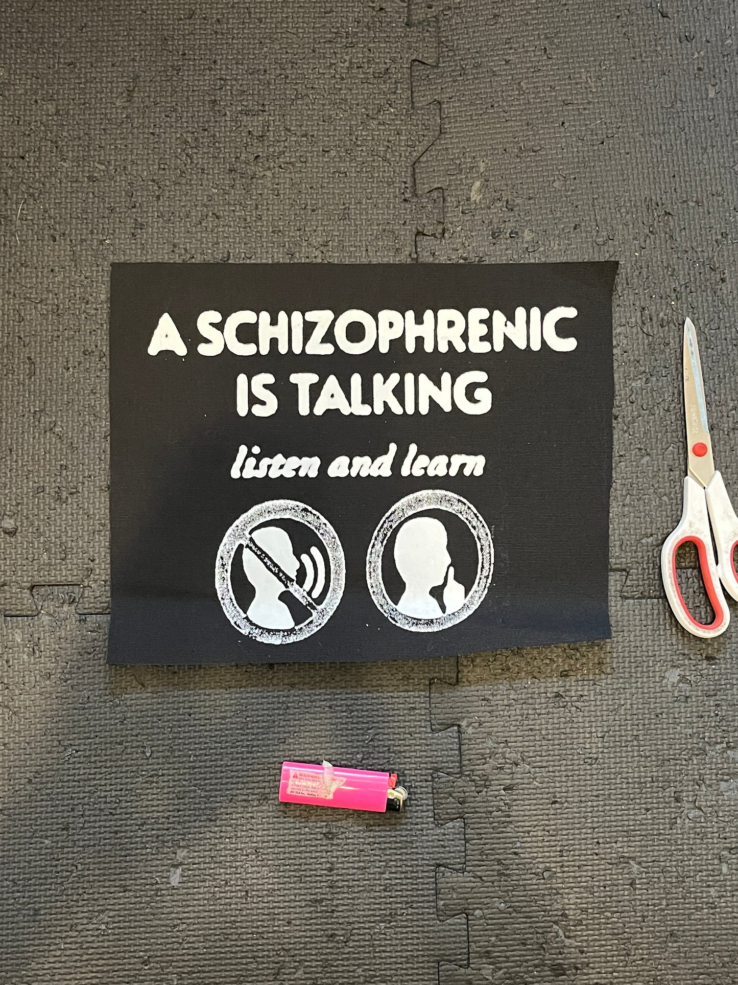 A SCHIZOPHRENIC IS TALKING BACKPATCH